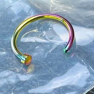 Rainbow FAUX Piercing Lip Nose Ear Cuff Type Jewelry Accessory NEW Streetwear